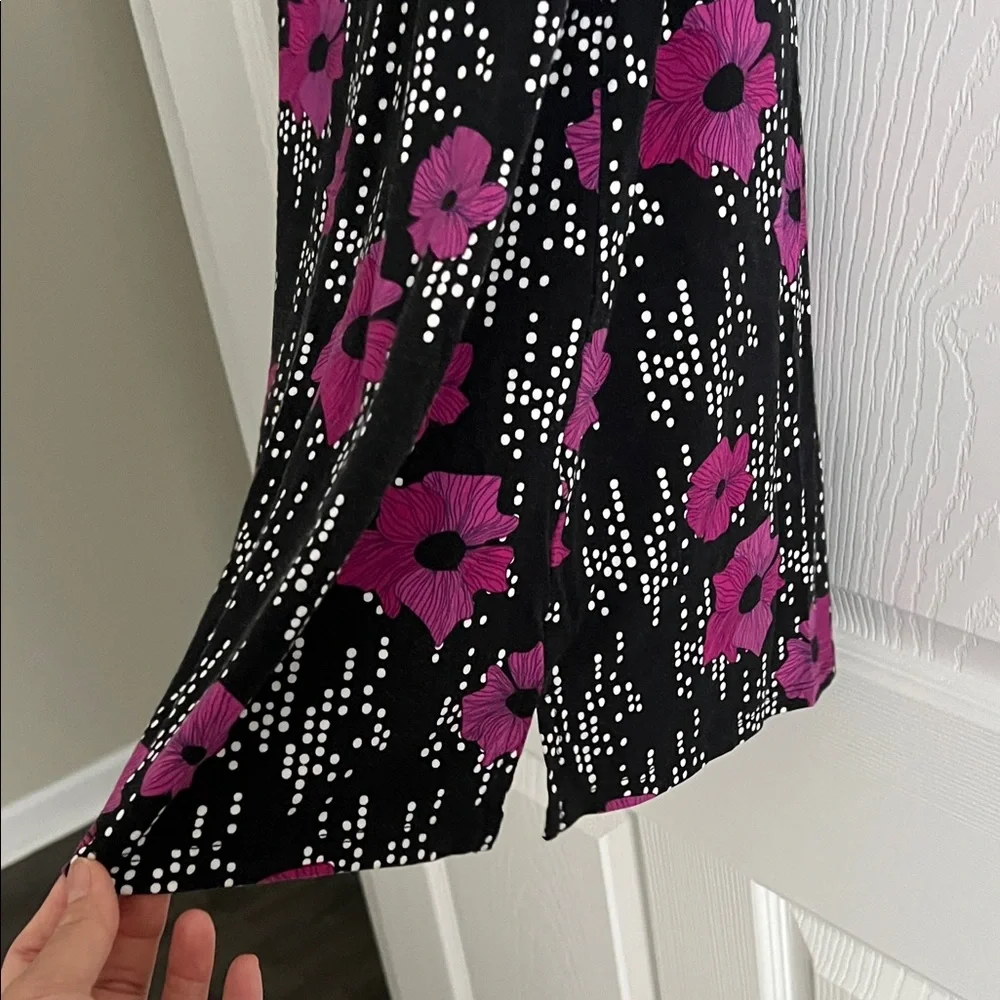 Fighting Eel Floral Black and Purple Sleeveless Dress - Picture 7 of 8